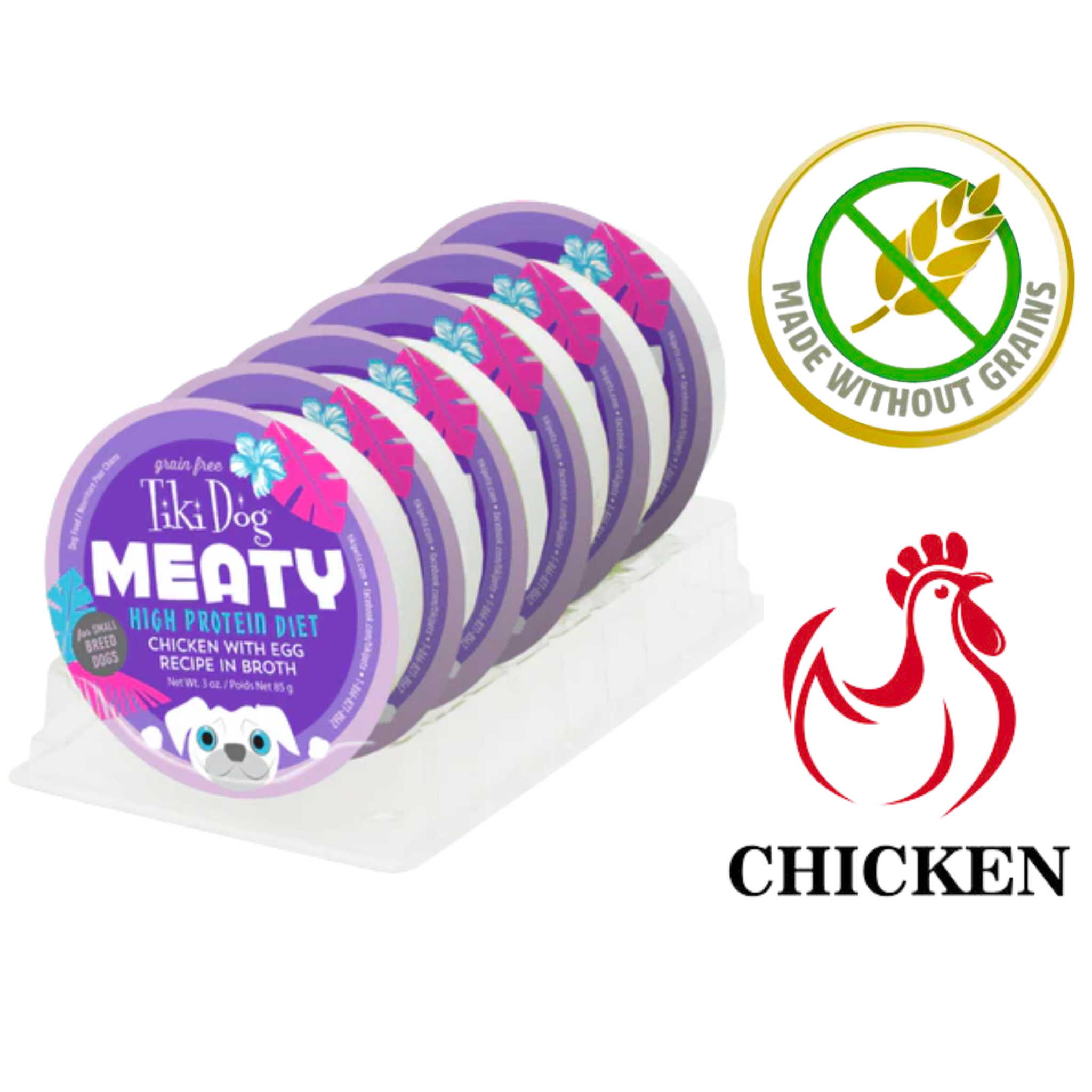 Tiki Dog - Grain Free Meaty Chicken & Egg In Broth Wet Dog Food