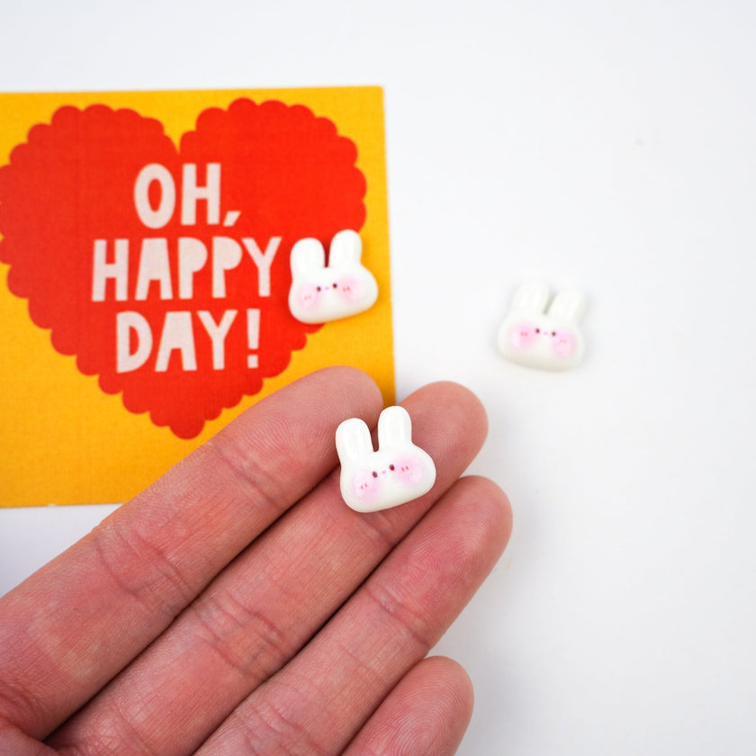 Tiny Bunny Pin | Adorable White Rabbit Brooch