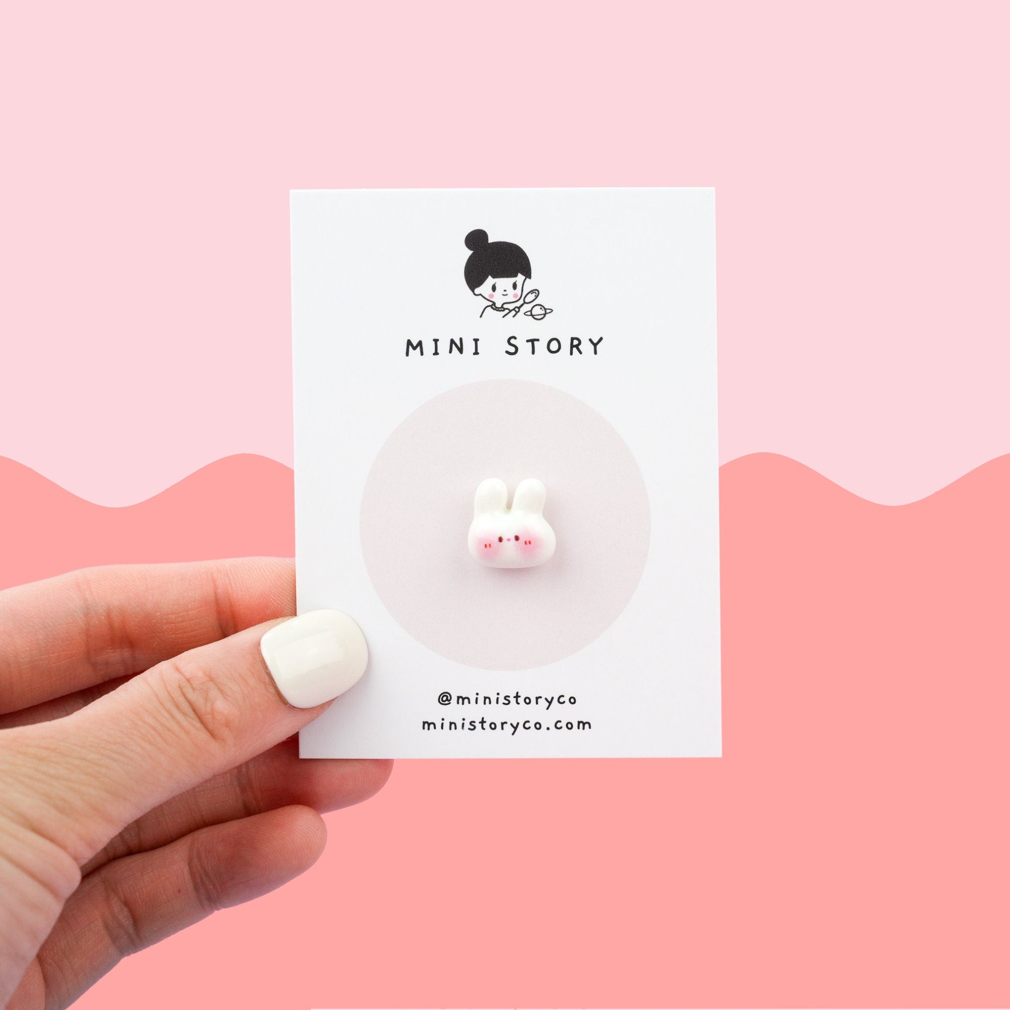 Tiny Bunny Pin | Adorable White Rabbit Brooch