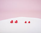 Tiny Red Heart Studs Earrings