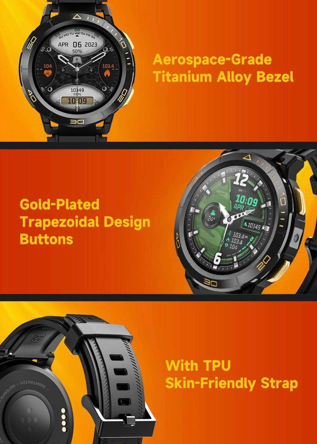 TUTT ZL1 Rugged Android AMOLED Smart Watch 4G GPS | 2MP HD Camera | IP68 1 ATM | 2GB-16GB ROM | Titanium Alloy
