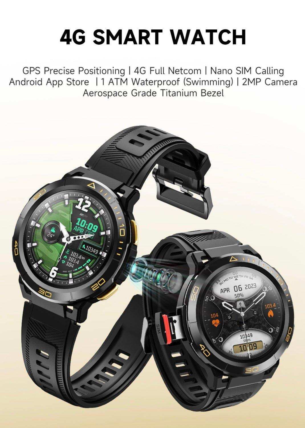 TUTT ZL1 Rugged Android AMOLED Smart Watch 4G GPS | 2MP HD Camera | IP68 1 ATM | 2GB-16GB ROM | Titanium Alloy