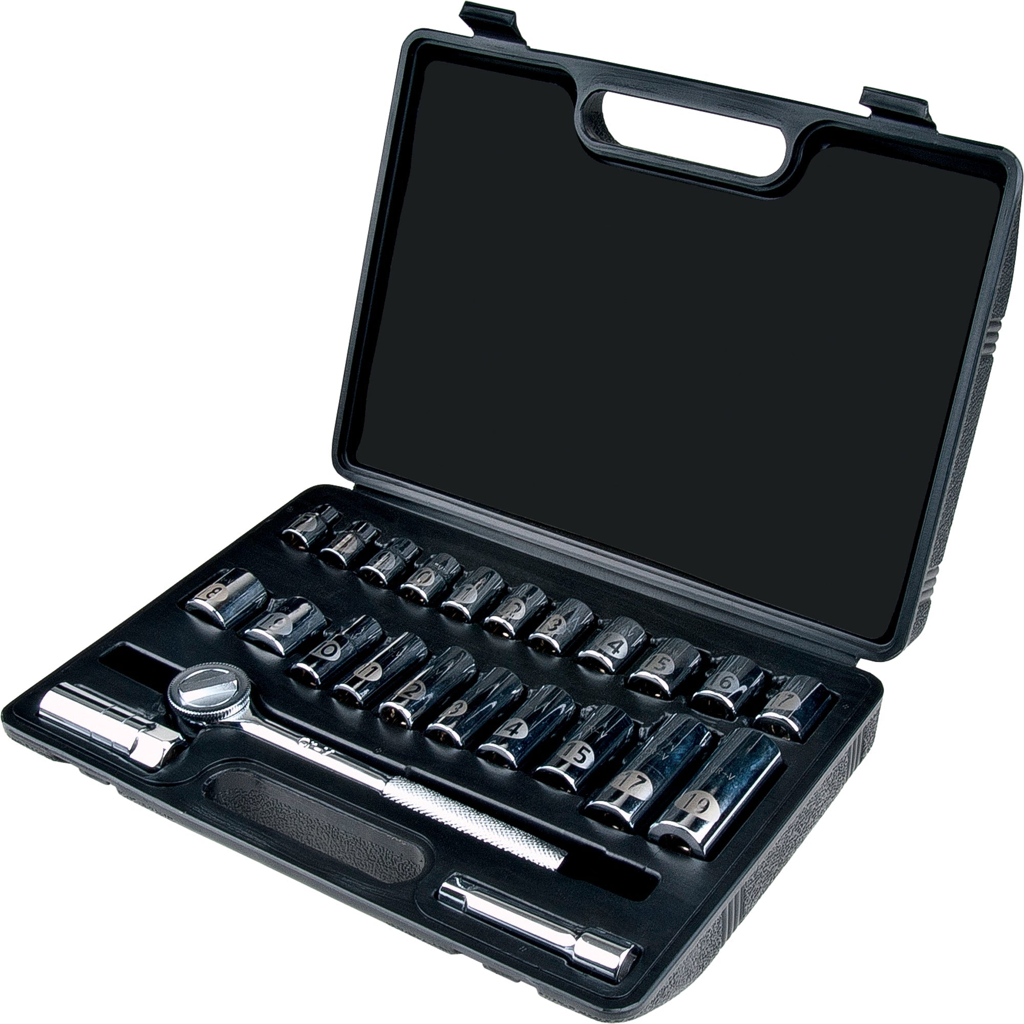 Metric Socket Set, 24 Pcs, 3/8