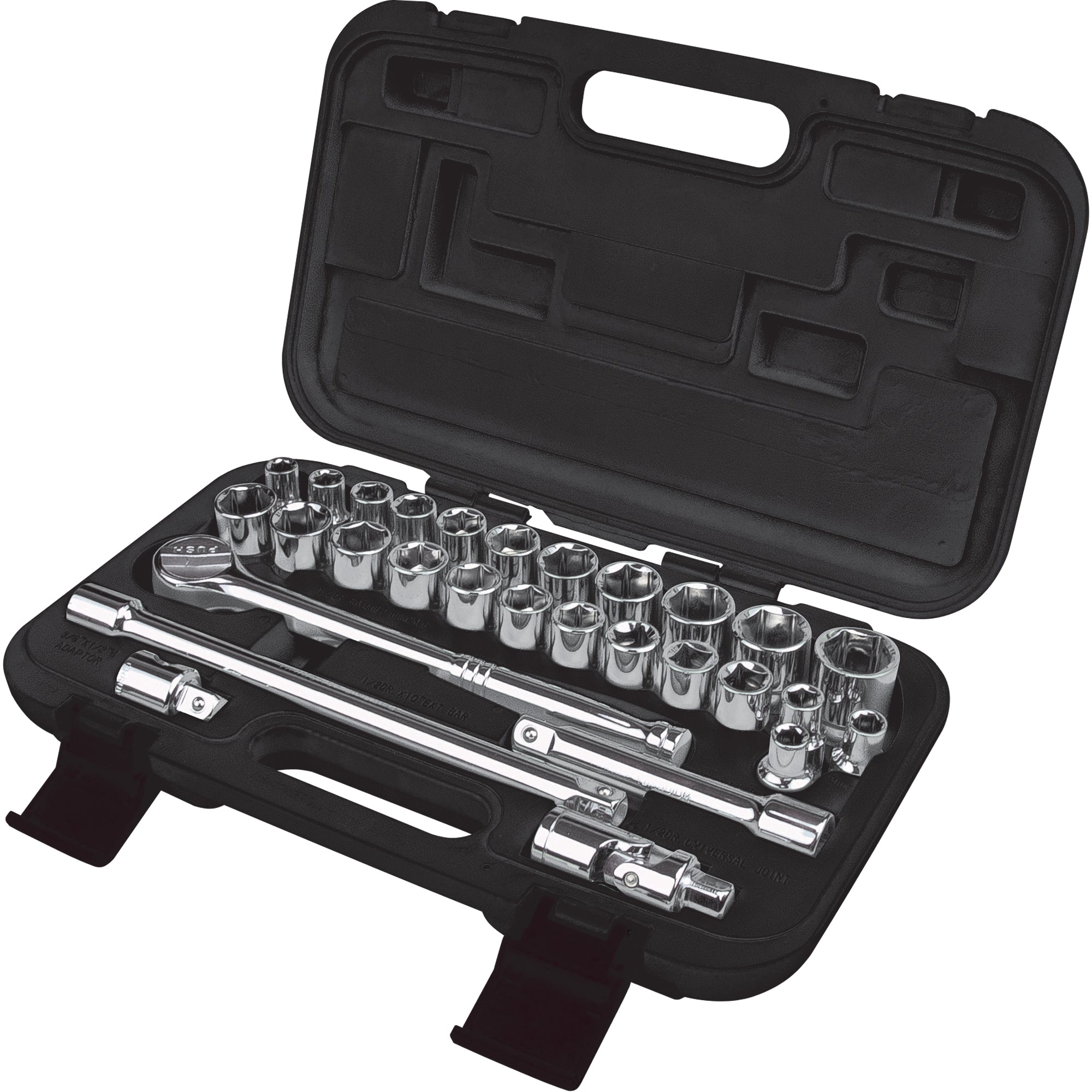 SAE/Metric Socket Set, 29 Pcs, 1/2