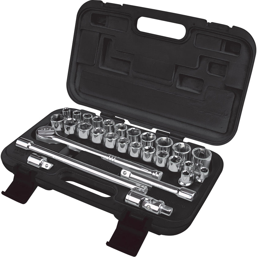 SAE/Metric Socket Set, 29 Pcs, 1/2