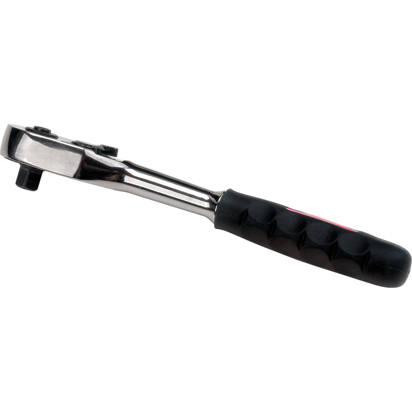Quick-Release Rubber Grip Ratchet Wrench, 1/4