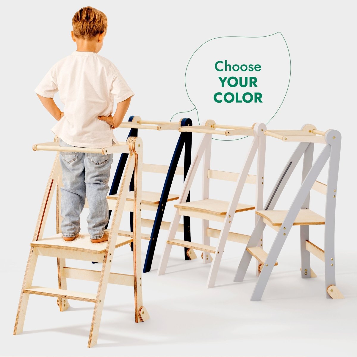Toddler Tower : Tabouret d'appoint pliable pour tout-petits - Beige