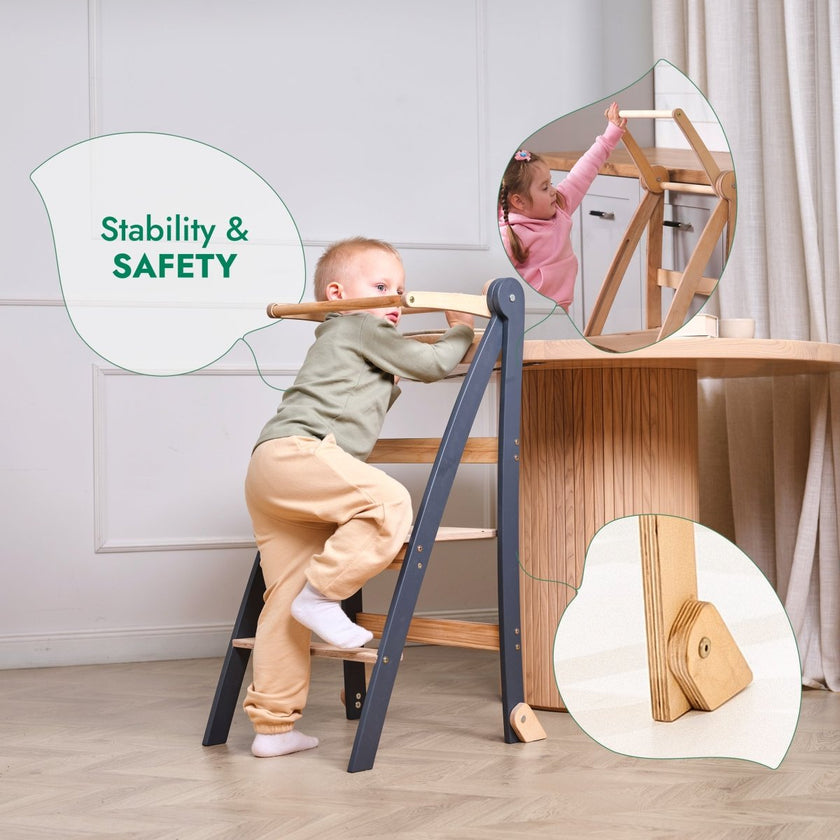 Toddler Tower : Tabouret d'appoint pliable pour tout-petits - Beige