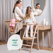 Toddler Tower : Tabouret d'appoint pliable pour tout-petits - Beige