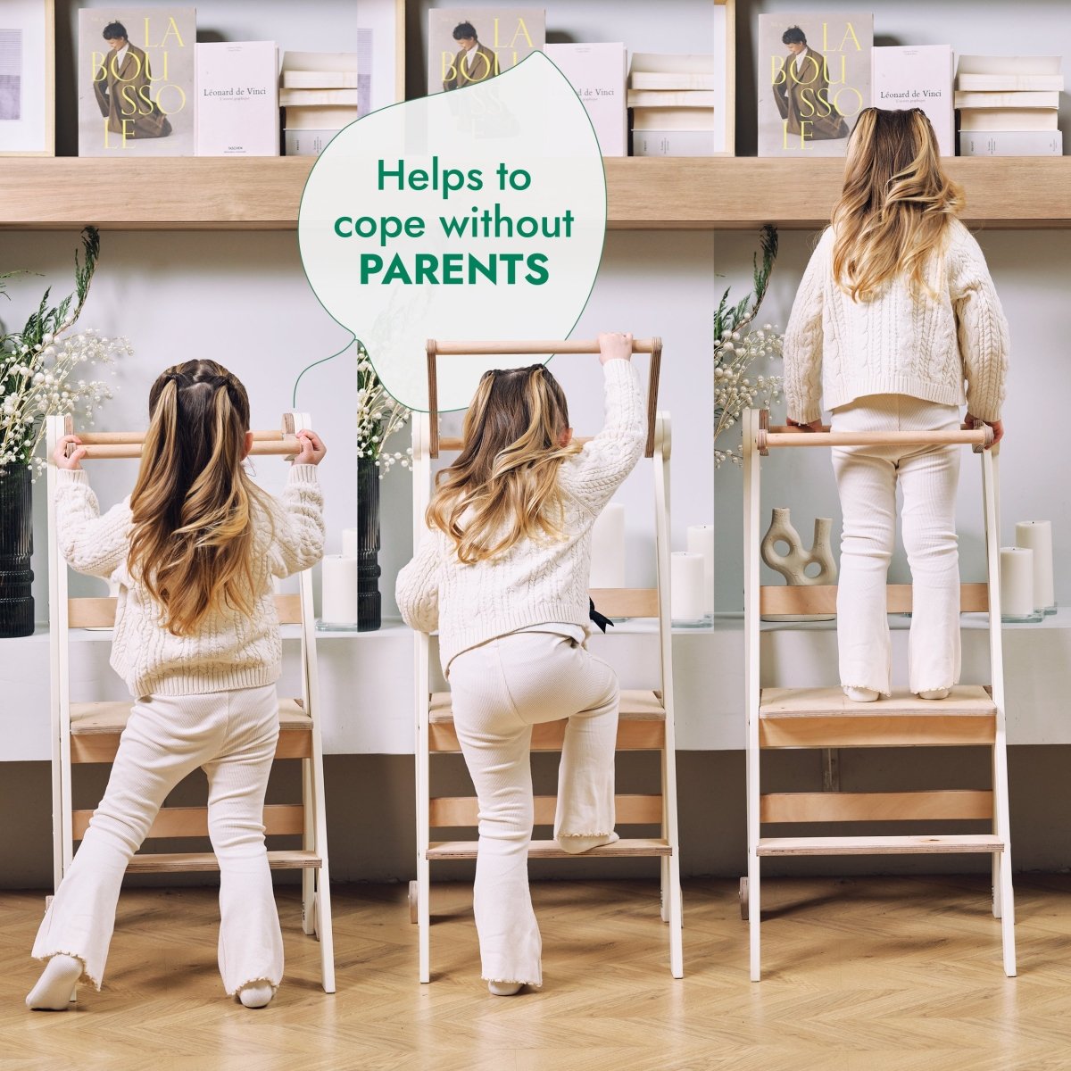 Toddler Tower : Tabouret d'appoint pliable pour tout-petits - Beige