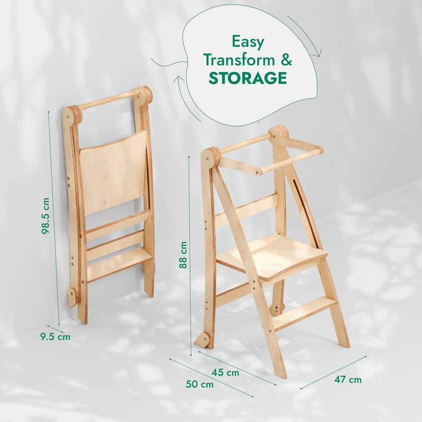 Tour d'aide : Tabouret d'apprentissage pliable multifonctionnel pour enfants