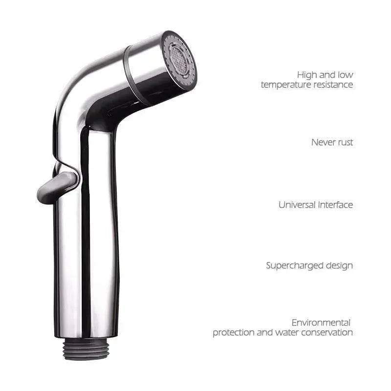 Toilet Spray Cleaner Stainless Steel Toilet Companion, Button Water Stop, Dual Function.