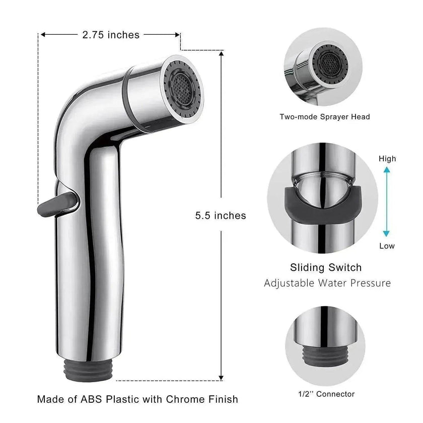 Toilet Spray Cleaner Stainless Steel Toilet Companion, Button Water Stop, Dual Function.