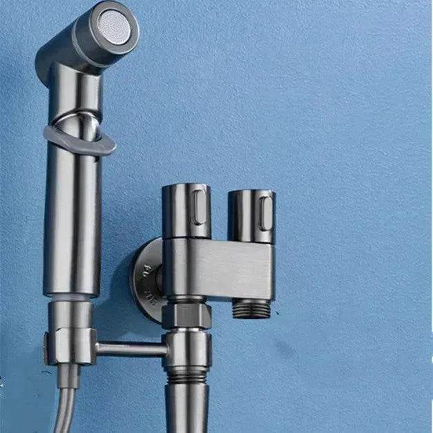 Toilet Spray Cleaner Toilet Booster Spray Gun Double Control Angle Valve Brass Faucet