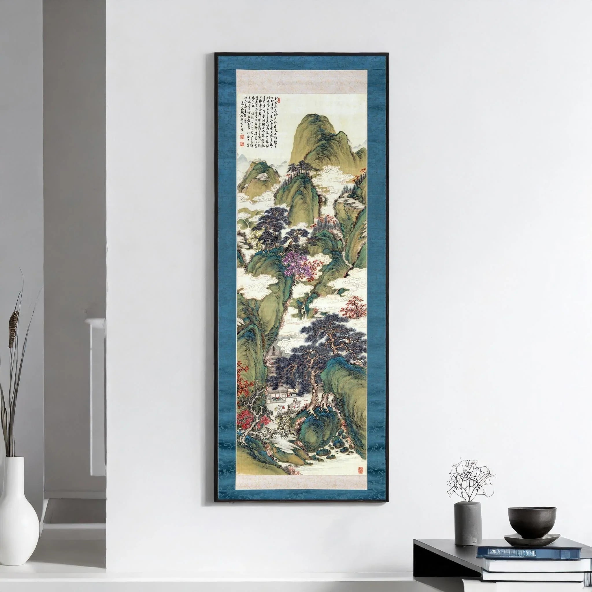 Tomonoura Japanese Landscape Art Print: Vintage Tall Artwork