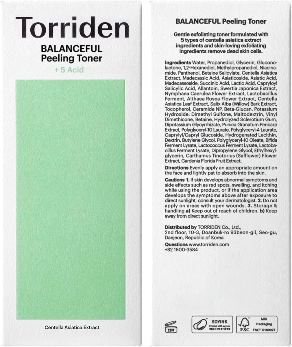 Torriden Balanceful Cica Peeling Toner 250ml