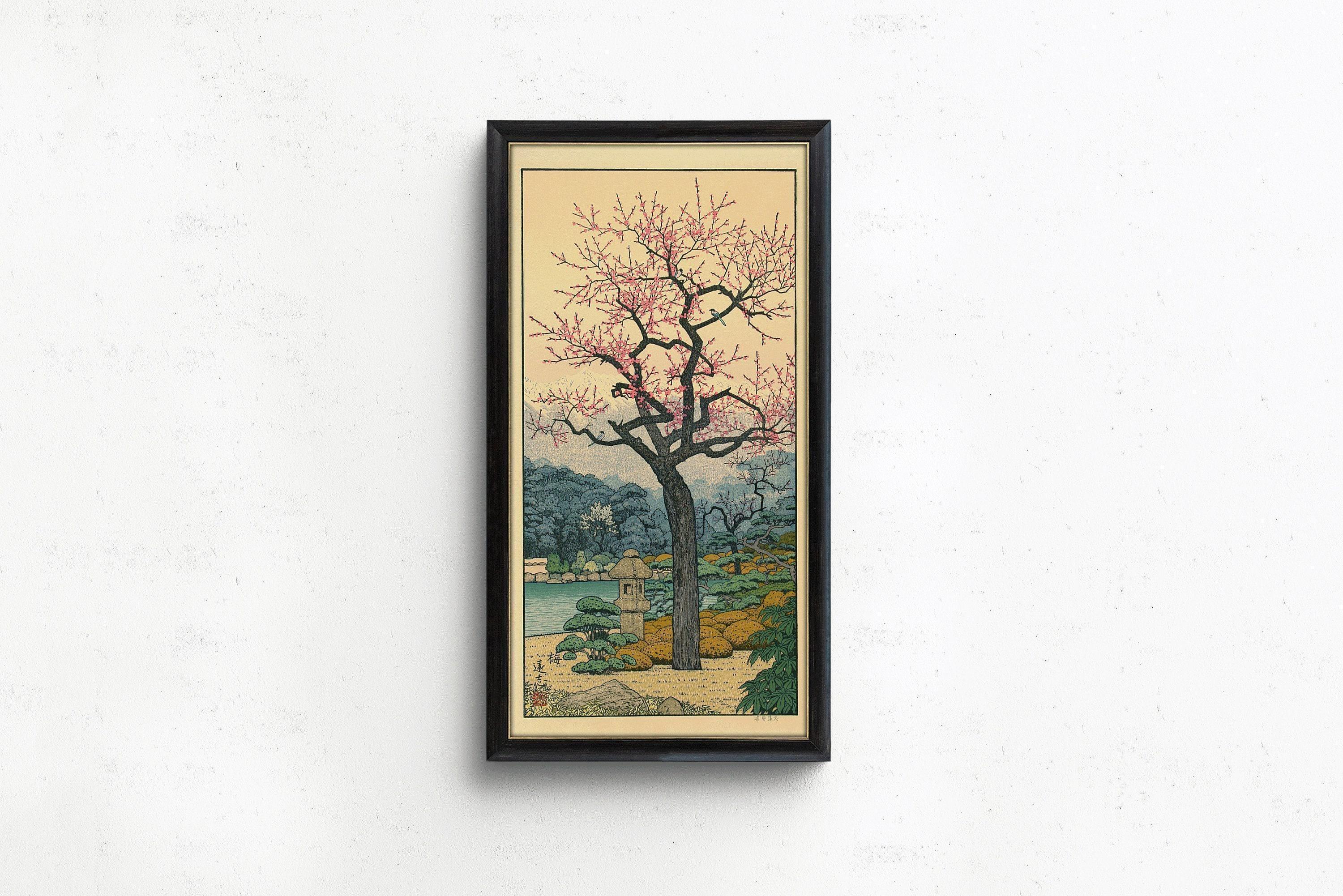 Toshi Yoshida Plum Blossom Print: Vintage Japanese Garden Art