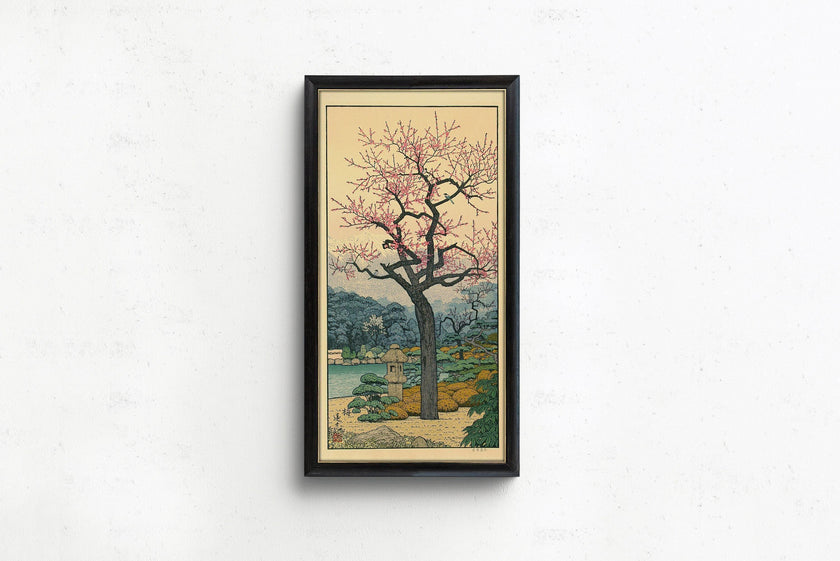 Toshi Yoshida Plum Blossom Print: Vintage Japanese Garden Art