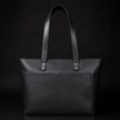 Classic Black Leather Tote Bag