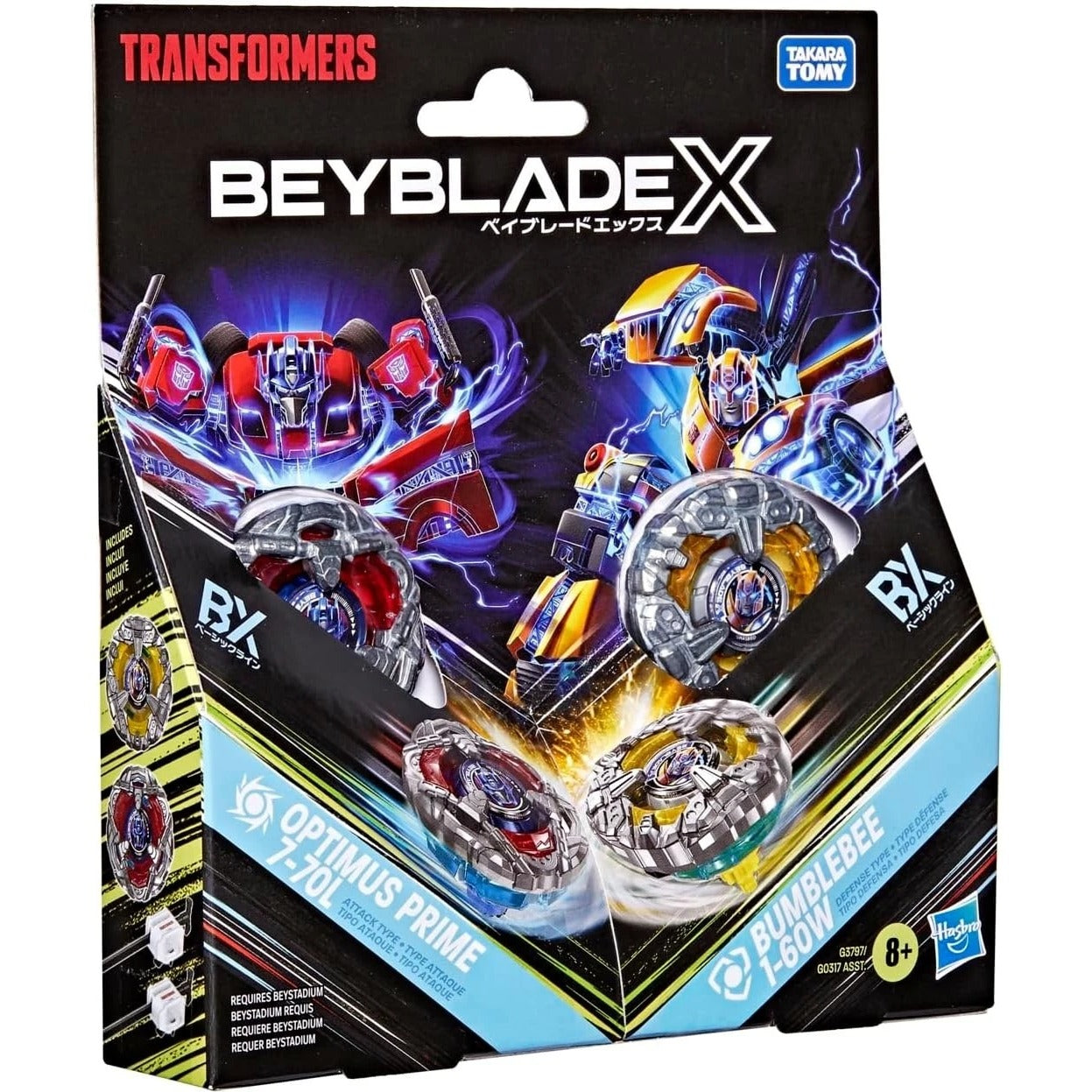 (Hasbro) Beyblade X - Transformers Collab - Optimus Prime 7-70L & Bumblebee 1-60W Dual Pack
