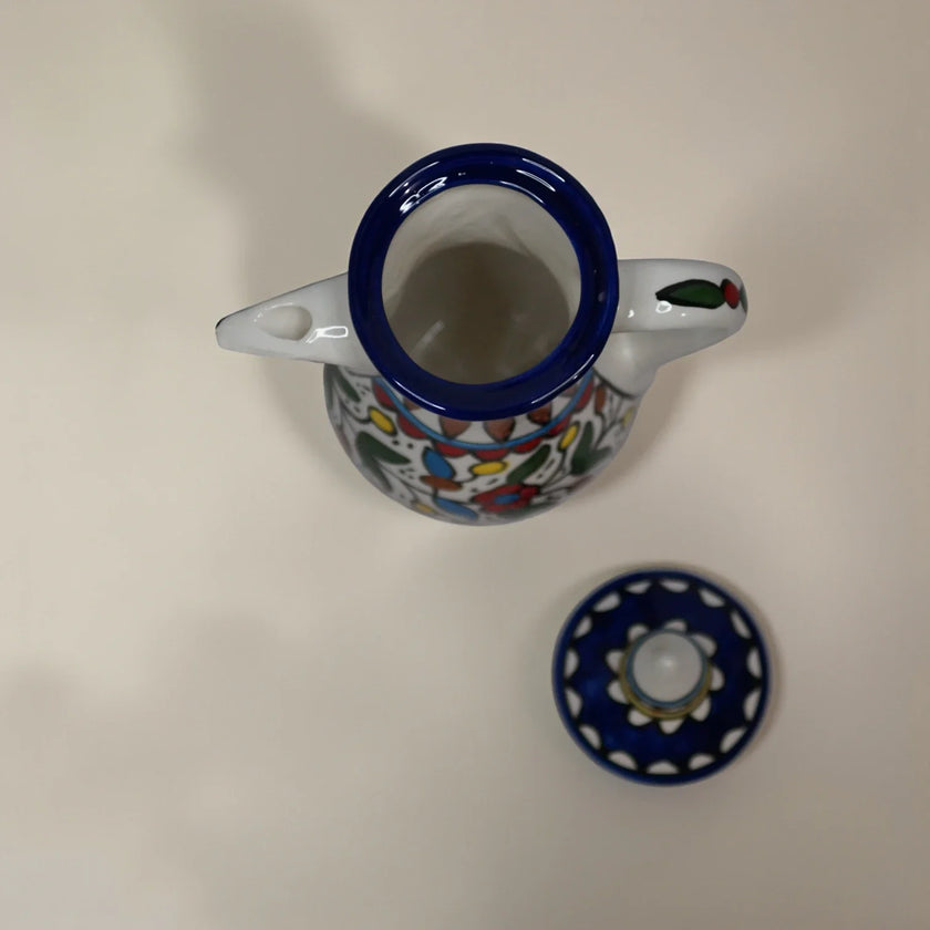 Palestinian Coffee Jug 17×17×26 cm – Handmade Ceramic Tea & Coffee Pot, Luxury Serving Jug (2 Colors)