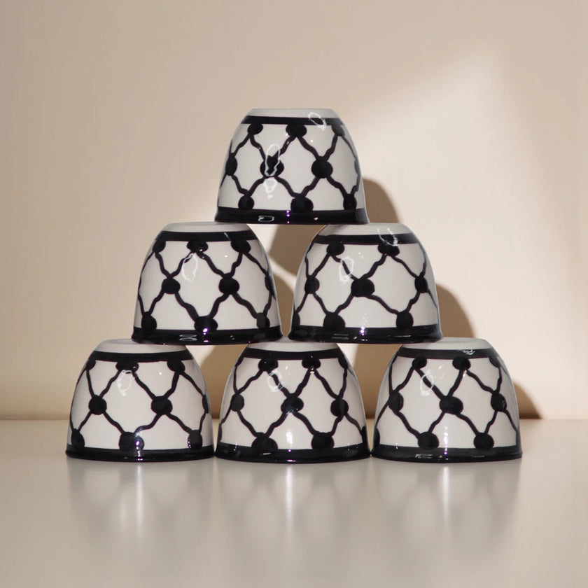 Tasses à café palestiniennes Sada (lot de 6) 6x6x5 cm