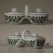 Olive Oil & Za’atar Plates Set – Handmade Ceramic Serving Dish (12×11.5×23.5 cm), 3 Colors