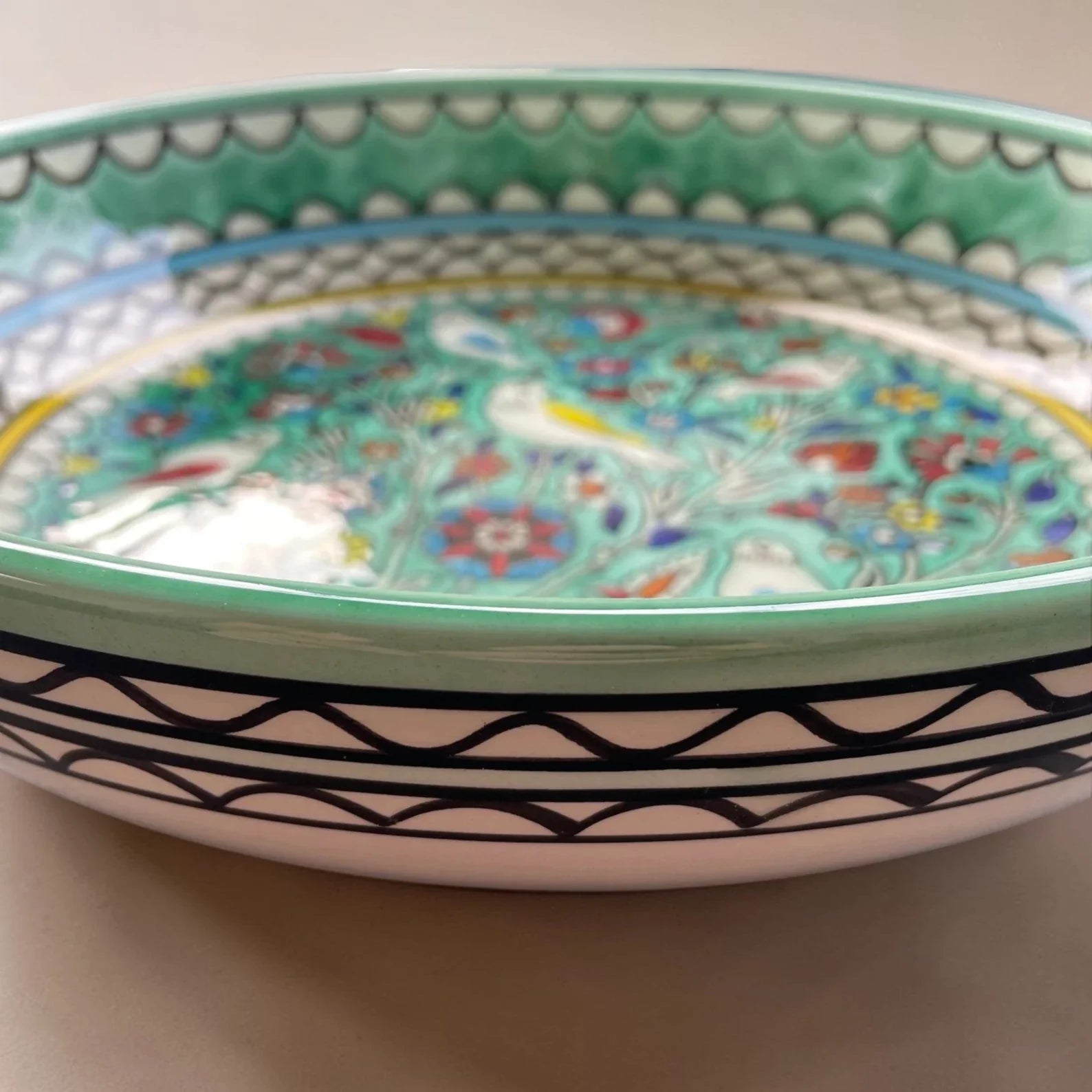 Janna Ceramic Bowl – Floral Serving, Salad & Pasta Bowl, Decorative Mediterranean Tableware (23cm, 28cm, 35cm)