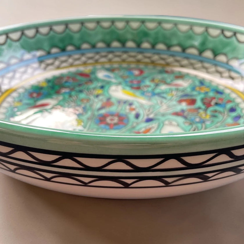 Janna Ceramic Bowl – Floral Serving, Salad & Pasta Bowl, Decorative Mediterranean Tableware (23cm, 28cm, 35cm)