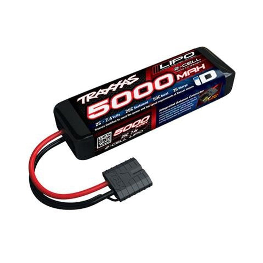 Traxxas 2S 5000mAh 7.4V 25C LiPo iD Connector Soft Case Battery 137x24x43mm