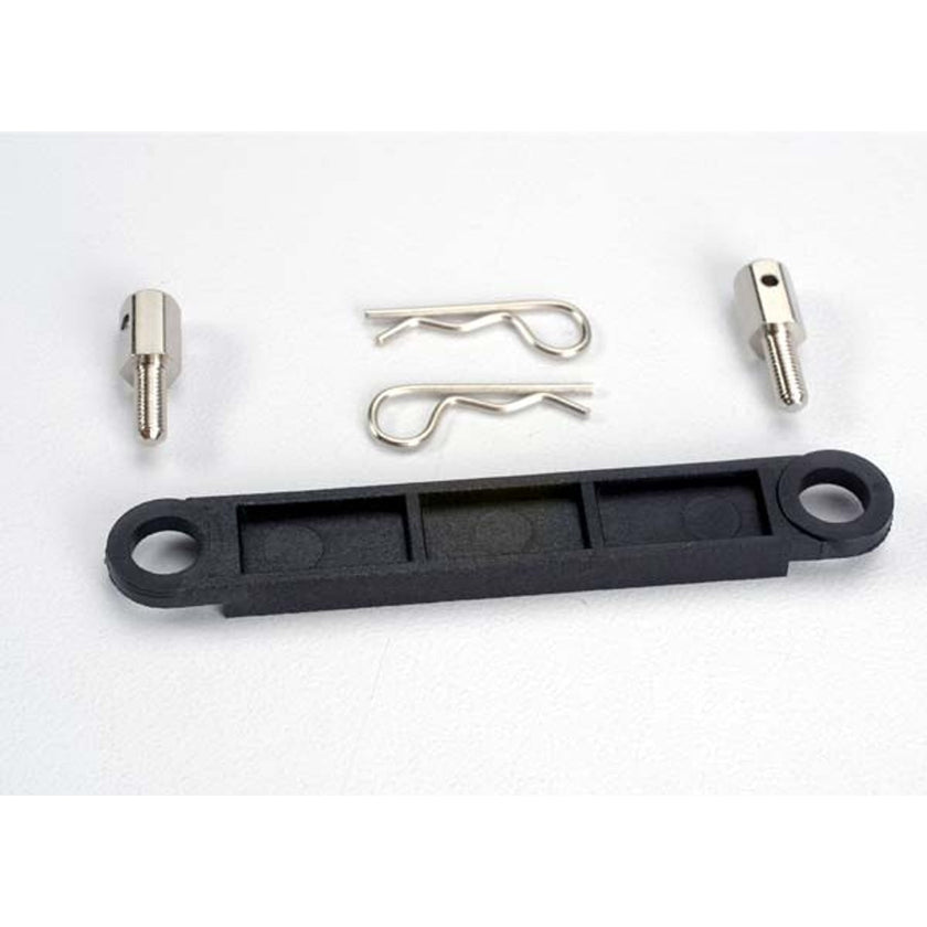 Traxxas 3727 Battery Hold Down Plate (Black)(2 Body Clips) NIB