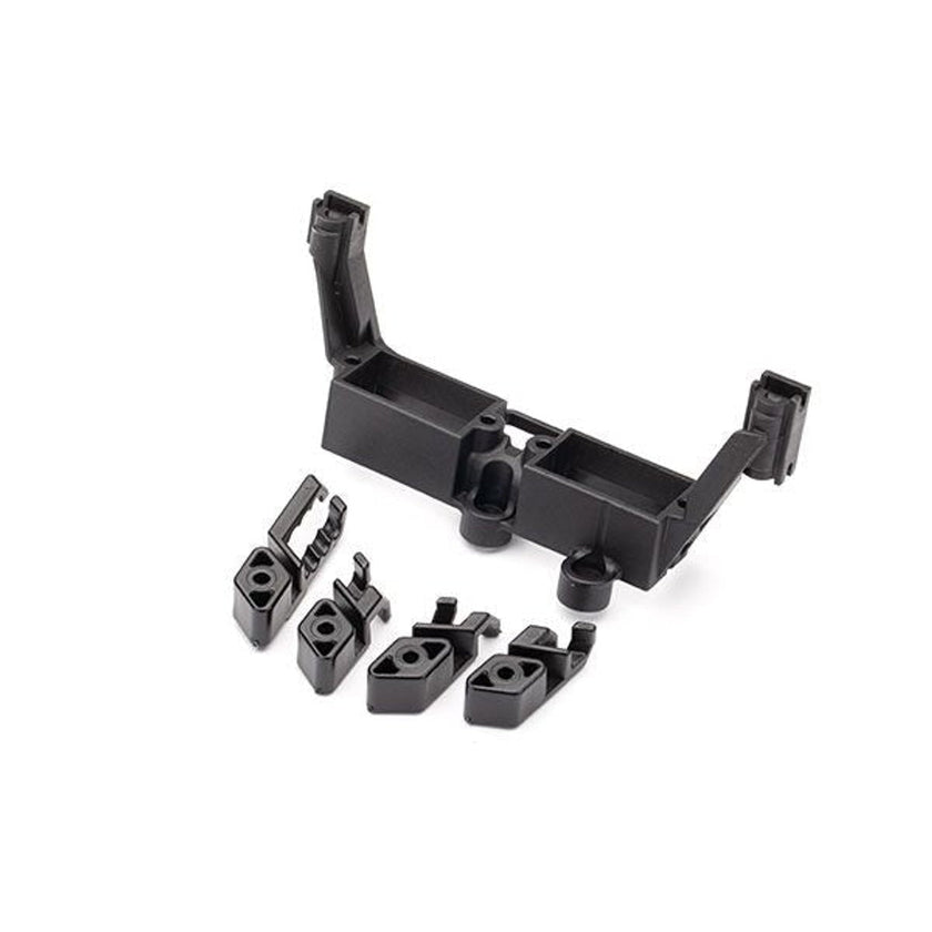 Traxxas Servo mount, 2-speed/ servo mount, T-Lock/ wire clips
