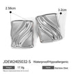 Trendy 18K Gold Stainless Steel Cube Wave Stud Earrings for Women Wedding Earrings
