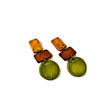 Trendy Earth Tone Earrings in Brown, Yellow and Green- 