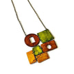 Trendy Earth Tone Earrings in Brown, Yellow and Green- 