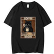 Trendy Short Sleeve  Cat Poster Printed  Unisex Casual T-shirt