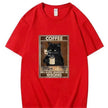 Trendy Short Sleeve  Cat Poster Printed  Unisex Casual T-shirt