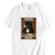Trendy Short Sleeve  Cat Poster Printed  Unisex Casual T-shirt