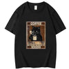Trendy Short Sleeve  Cat Poster Printed  Unisex Casual T-shirt