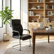 Trogir Black Leather Visitor Chair