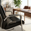 Trogir Black Leather Visitor Chair