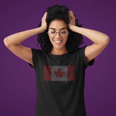 Canada Flag Rhinestone Shirt – Canada Day Sparkle Bling Apparel | Blingdazzel