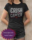 Crush Cancer Rhinestone Shirt – Cancer Awareness Sparkle Bling Apparel | Blingdazzel