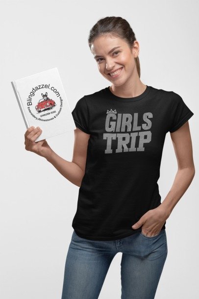 Girls Trip Rhinestone Shirt – Sparkle Vacation Bling Tee for Women | Bling Dazzel