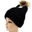Tuque pompon fausse fourrure