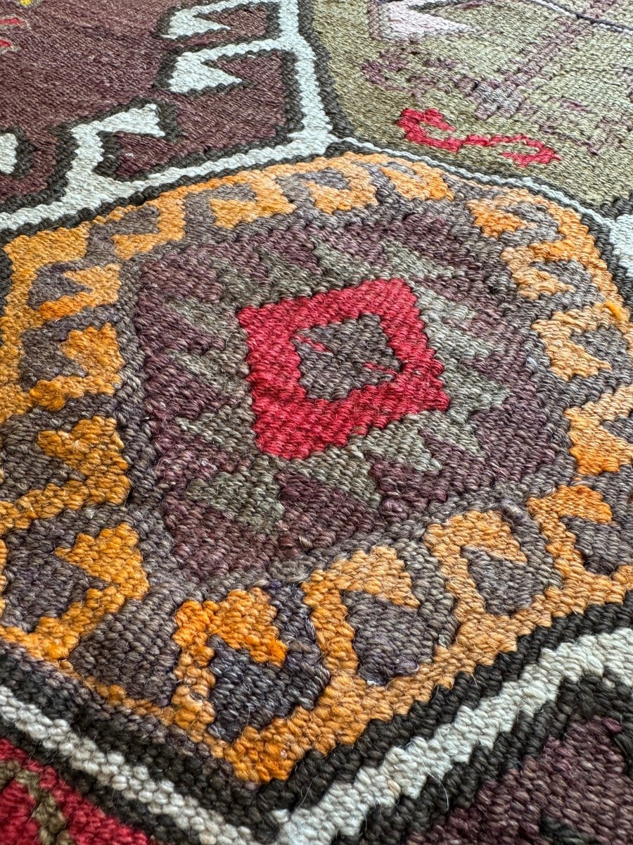 Turkish Kars Kilim Runner Rug | 3' 11