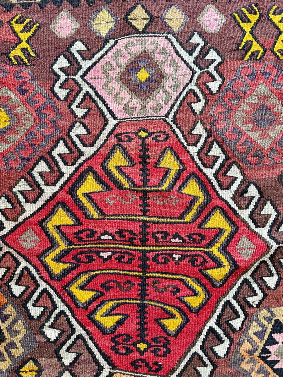 Turkish Kars Kilim Runner Rug | 3' 11