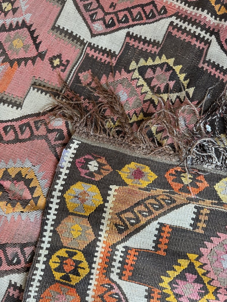 Turkish Kars Kilim Runner Rug | 4' 2