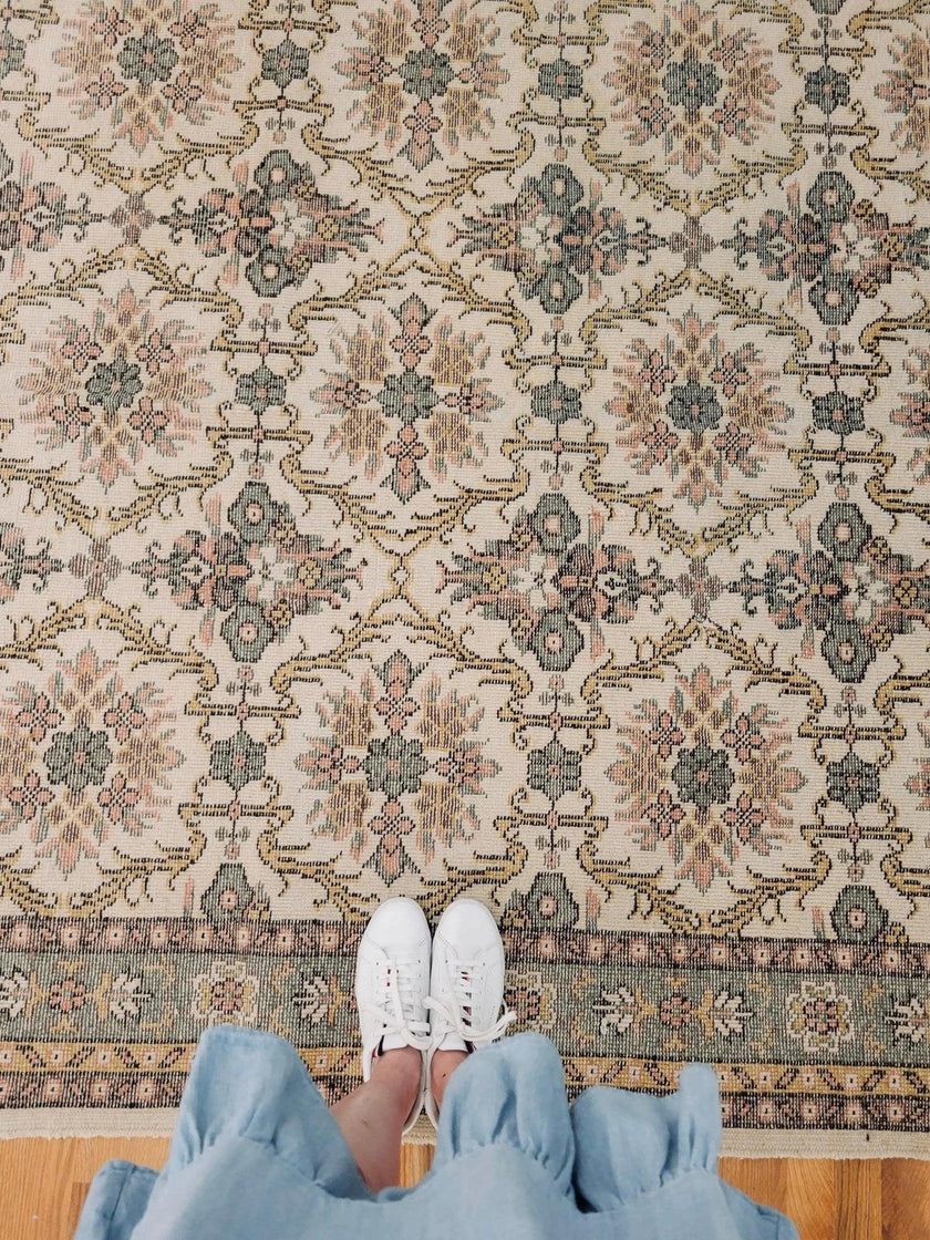 Vintage Turkish Oushak Rug | 9' 9