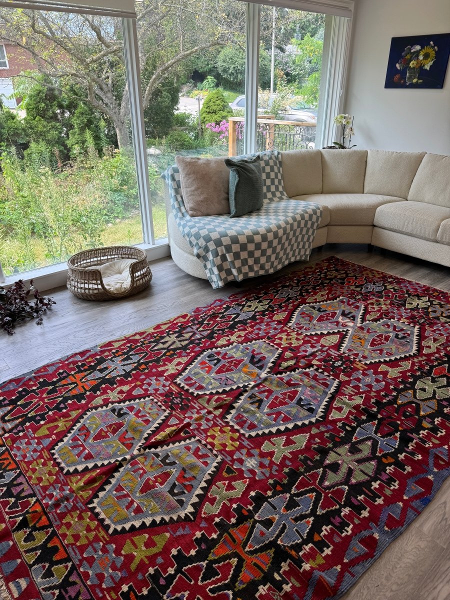Turkish Uşak Eşme Kilim | 5' 11